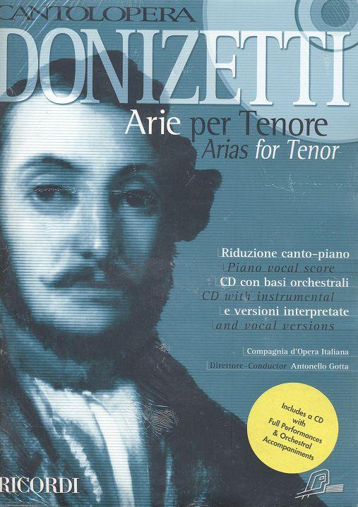 Cantolopera: Donizetti Arie Per Tenore - Piano Vocal Score and CD with instrumental and vocal versions - tenor a klavír